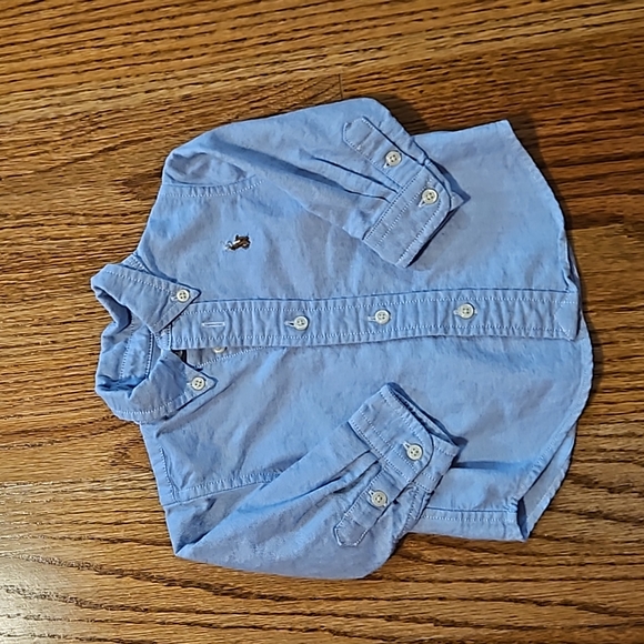 RALPH LAUREN Baby Boy Button Down Oxford Shirt, Size 6M, Blue - Picture 1 of 4